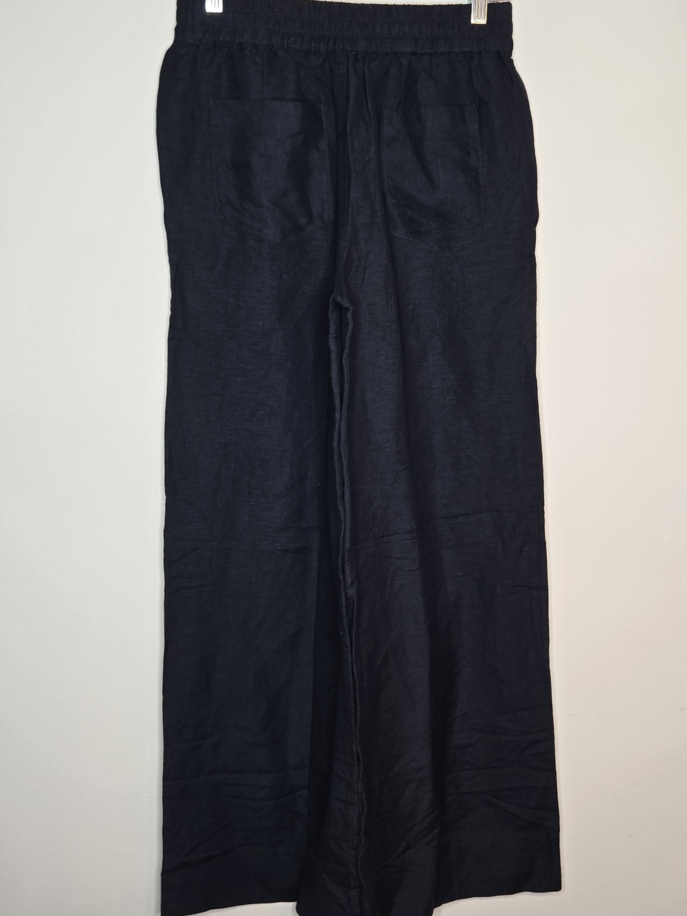 EVEREVE Black Linen Blend Wide Leg Pants Relaxed Pull On Coastal Chic - Picture 3 of 9